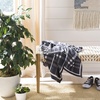 image:imageSAFAVIEH Unity Gingham Knit Throw Blanket Dark GreyMedium GreyIvory