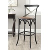 image:imageSafavieh American Homes Collection Eleanor Weathered Oak 307inch Bar StoolBlack