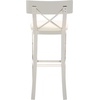 image:imageSafavieh American Homes Collection Zoey Black Stainless Steel Cross Back 39inch Bar StoolWhite