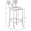 image:imageSafavieh American Homes Collection Zoey Black Stainless Steel Cross Back 39inch Bar StoolWhite