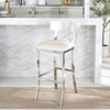 image:imageSafavieh American Homes Collection Zoey Black Stainless Steel Cross Back 39inch Bar StoolWhite