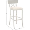 image:imageSafavieh American Homes Collection Zoey Black Stainless Steel Cross Back 39inch Bar StoolWhite