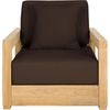 image:imageSAFAVIEH Couture  Montford Brazilian Teak Solid Wood IndoorOutdoor Arm Chair Brown Cushion Low Profile Lounge Chair 13 Seat Height Patio Furniture CPT1000CNaturalDark Brown