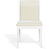 image:imageSAFAVIEH Couture Collection  Clarastella Set of 2 White Wood Dining Chairs Upholstered Dining Chairs with Beige Performance Fabric SFV4274ASET2WhiteBeige