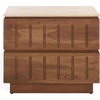 image:imageSAFAVIEH Couture Collection  Kaylissa Walnut amp Travertine Top 2 Drawer Nightstand Solid Wood Bedroom Furniture Fully Assembled SFV9757ATravertineWalnut