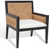 image:imageSAFAVIEH Couture Collection Emiliio BlackNatural Solid Oak Wood Woven Accent Chair Fully AssembledBlackNatural