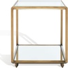 image:imageSAFAVIEH Couture Collection Florabella Mirrored Bronze Square Accent Table Fully Assembled