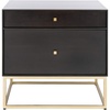 image:imageSAFAVIEH Couture Home Collection Adelyn Black amp Gold 2Drawer Nightstand Fully Assembled SFV7209BCharcoal  Gold