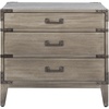 image:imageSAFAVIEH Couture Home Collection Nisha Light Brown 3Drawer Wood Nightstand Table Fully AssembledLight Grey