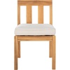 image:imageSAFAVIEH Couture Outdoor Collection Montford Natural TeakDark Brown Cushion Solid Wood Dining Chair Set of 2NaturalBeige