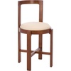 image:imageSAFAVIEH Furniture  Estes Round 256Inch Counter Stool  Light Blonde Solid Wood with White Upholstered Seat  Ideal for Kitchen Dining Room Counter Seating BST8802DWhiteWalnut