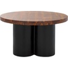 image:imageSAFAVIEH Home Collection  Benvolio Round Solid Wood Coffee Table White Washed Top amp Black Base Modern Fully Assembled Design COF3003BNaturalCharcoal