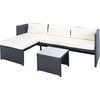 image:imageSAFAVIEH Outdoor Collection Bronson Black RattanBeige Cushion 3Piece Patio Backyard Sectional Sofa Set