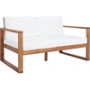 image:imageSAFAVIEH Outdoor Collection Emiko Natural Acacia WoodBeige Cushion BenchNaturalBeige