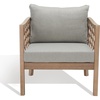 image:imageSAFAVIEH Outdoor Couture Collection Fiji Dark Brown Solid WoodBeige Cushion Trellis Pattern Patio Chair CPT1036A