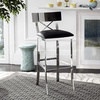 image:imageSafavieh American Homes Collection Zoey Black Stainless Steel Cross Back 39inch Bar StoolBlack