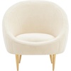 image:imageSafavieh Couture Home Razia Retro Glam Pale Taupe Velvet Channel Tufted Tub ChairIvory  Gold