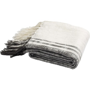 image:imageSAFAVIEH Alita Metallic Throw Blanket WhiteGreySilver