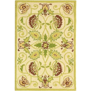 image:imageSAFAVIEH Area Rug 8x10  Chelsea Collection  Large  Beige amp Green HandHooked Wool French Country Design Ideal for Living Room Bedroom Office Dining Space HK330AIvoryGreen