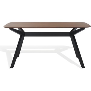 image:imageSAFAVIEH Couture Collection  Divya Walnut amp Black Rectangle Wood Dining Table Modern TwoTone Design Seats up to 6 SFV6711AWalnutBlack