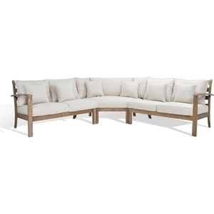 image:imageSAFAVIEH Couture Collection Santa Cruz NaturalBeige Solid Wood Patio Sectional Sofa