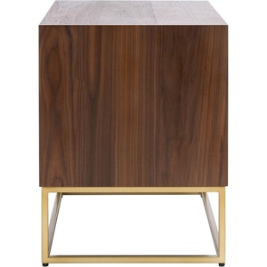 image:imageSAFAVIEH Couture Home Collection Adelyn Black amp Gold 2Drawer Nightstand Fully Assembled SFV7209BWalnut  Gold