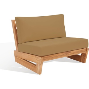 image:imageSAFAVIEH Couture Outdoor Collection Julianne NaturalBrown Teak Solid Wood Patio ChairNaturalBrown