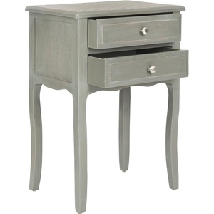 image:imageSAFAVIEH Furniture  Lori 2Drawer End Table  Red Maple  Solid Wood  Farmhouse Classic Design  Ideal for Living Room Entryway Home Office 181 W x 13 D x 268 H  Fully Assembled AMH6576CAsh Grey