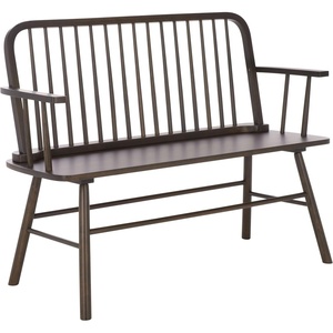 image:imageSAFAVIEH Home Collection  Lucilia Spindle Bench White Solid Wood Entryway or Dining Bench Windsor Style Seating BCH8501BDark Walnut