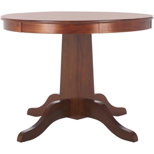 image:imageSAFAVIEH Home Collection  Sergio Rustic Cafe Brown Round Dining Table Traditional Pedestal Design Seats up to 4 DTB9215ARustic Cafe