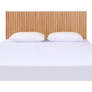image:imageSAFAVIEH Home Collection  Telsi Oak Mounted Wood Headboard King Size Modern Vertical Slat Design Easy WallMount Bedroom Accent HBD9600CKOak