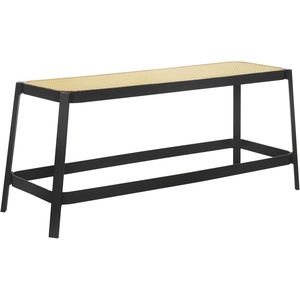 image:imageSAFAVIEH Home Collection Jaguar BlackNatural Brown Cane Bench for Foyer Bedroom Dining Room