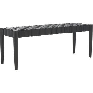 image:imageSAFAVIEH Home Collection Walda Mahogany Solid Wood amp Woven Leather Bench for Foyer Bedroom Dining Room