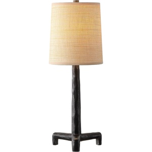 image:imageSAFAVIEH Lighting  Soline 24Inch Table Lamp  Black Iron amp Natural Shade  Ideal for Living Room Bedroom Nightstand Reading Nook LED Bulb Included TBL4667ABlackNatural