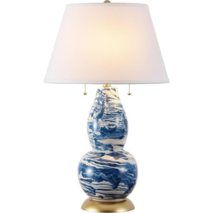 image:imageSAFAVIEH Lighting Collection Modern Swirls Blue White 29inch Bedroom Living Room Home Office Desk Nightstand Table Lamp LED Bulbs IncludedNavyWhite