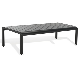 image:imageSAFAVIEH Outdoor Couture Patio Furniture Guam Black Aluminum Slatted Coffee TableBlack