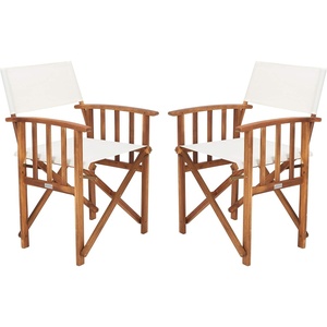 image:imageSAFAVIEH Outdoor Laguna Natural and Beige Director Chair Set of 2Natural  Beige
