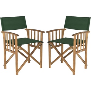 image:imageSAFAVIEH Outdoor Laguna Natural and Beige Director Chair Set of 2Natural  Green