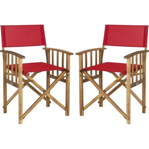 image:imageSAFAVIEH Outdoor Laguna Natural and Beige Director Chair Set of 2Natural  Red