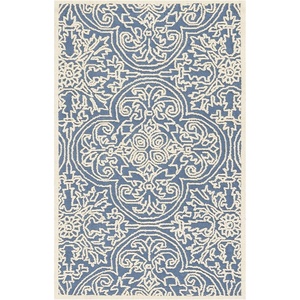 image:imageSAFAVIEH Trace Collection Area Rug  5 x 8 Dark Grey amp Light Grey Handmade Wool Ideal for High Traffic Areas in Living Room Bedroom TRC101ABlueIvory