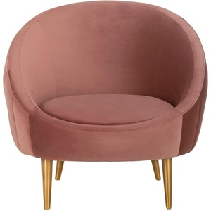 image:imageSafavieh Couture Home Razia Retro Glam Pale Taupe Velvet Channel Tufted Tub ChairDusty Rose  Gold