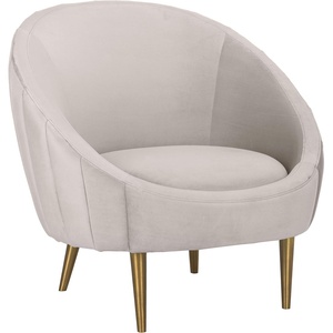 image:imageSafavieh Couture Home Razia Retro Glam Pale Taupe Velvet Channel Tufted Tub ChairPale Taupe  Gold