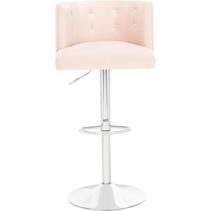 image:imageSafavieh Couture Zayna Glam Light Grey Velvet 26835 Adjustable Bar Stool Barstool GrayLight Pink