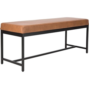 image:imageSafavieh Home Chase 47inch Grey Faux Leather and Black BenchBrown  Black