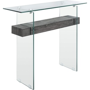 image:imageSafavieh Home Kayley Natural and Glass Console TableGlass  Black Oak