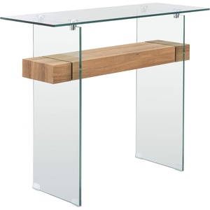 image:imageSafavieh Home Kayley Natural and Glass Console TableGlass  Natural Brown