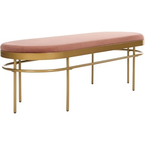 image:imageSafavieh Home Sylva 63inch Glam Dusty Rose Velvet and Gold Oval BenchDusty Rose  Gold