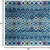 image:imageSAFAVIEH Amsterdam Collection Accent Rug  23 x 4 Ivory amp Multi Moroccan Boho Design NonShedding amp Easy Care Ideal for High Traffic Areas in Entryway Living Room Bedroom AMS108KNavyTurquoise