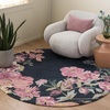 image:imageSAFAVIEH Area Rug 4x6  Jardin Collection  Ivory amp Pink Handmade Wool Floral Design Ideal for Living Room Bedroom Dining Space JAR475ANavyPink