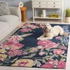 image:imageSAFAVIEH Area Rug 4x6  Jardin Collection  Ivory amp Pink Handmade Wool Floral Design Ideal for Living Room Bedroom Dining Space JAR475ANavyPink